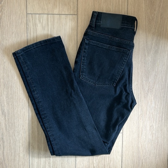 *Like New* Everlane Way High Slim Straight Jeans Size 23 (fit like 24) in black - Picture 2 of 11